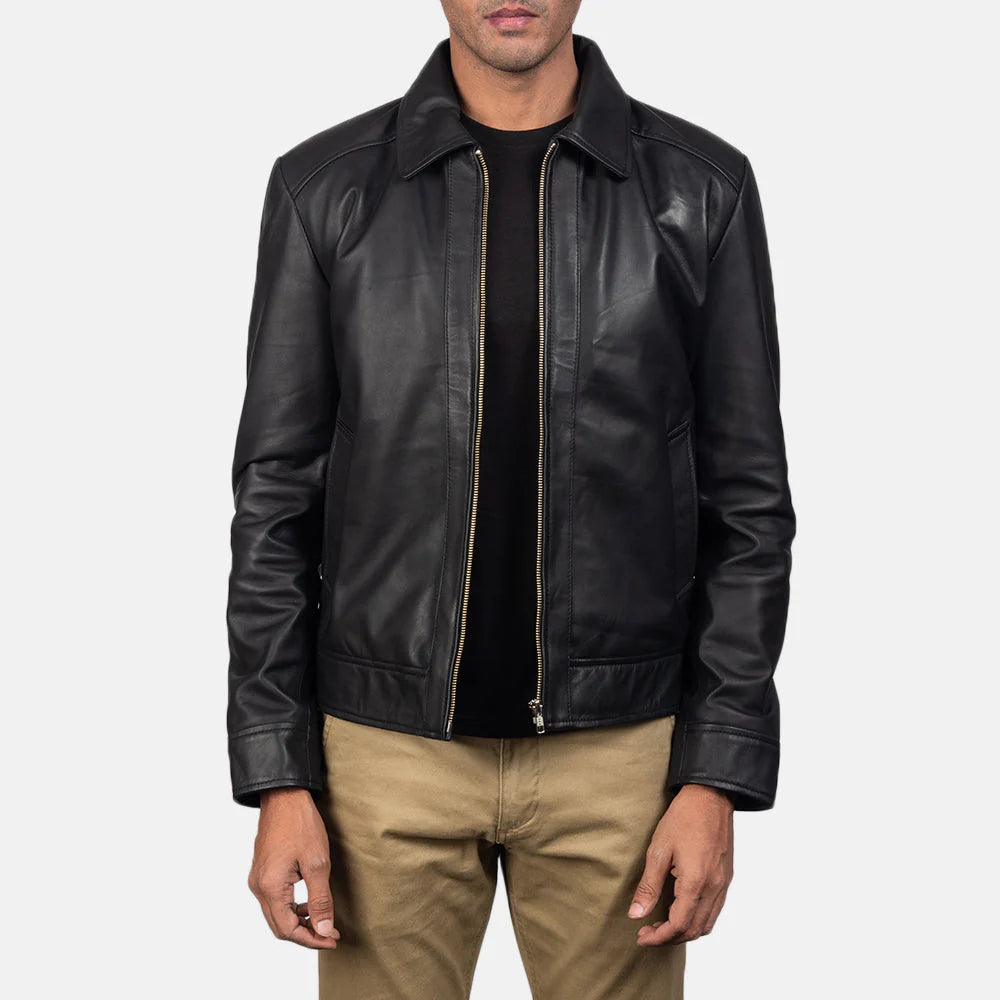 Men’s Inferno Black Leather Jacket – Real Sheepskin Outerwear